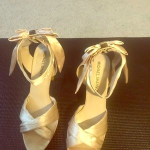 Cream satin shoes